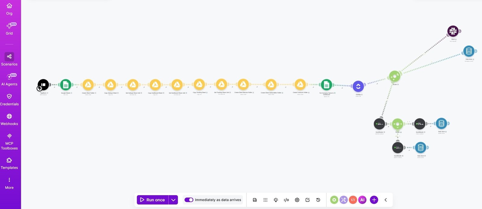 Low-code business process automation map